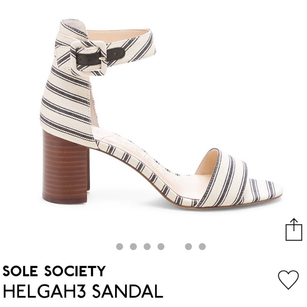 NEW Women's Sole Society Cream/Black Stripe High Heels 8.5